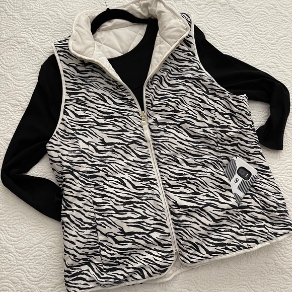 Kensie Puffer Vest Reversible Quilted Sz L and Shirt - Picture 8 of 16